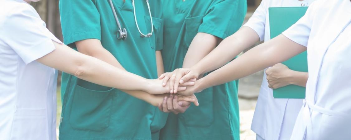 Doctors And Nurses Coordinate Hands Concept Teamwork Picture Id688455594